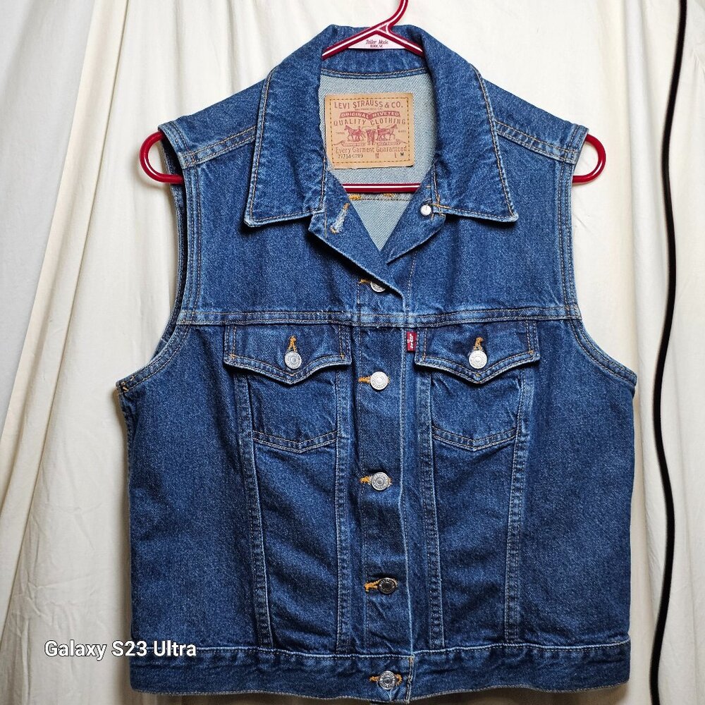 Levi's Blue Denim Vest Men's Medium